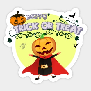 Cute cartoon Happy Halloween.Trick or Treat. Sticker